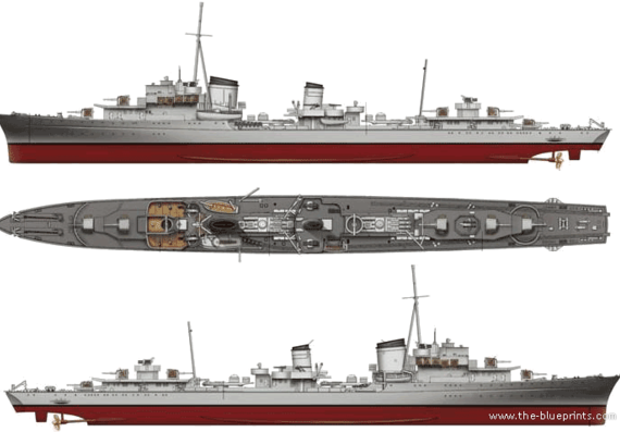 Корабль DKM Z-43 [Destroyer] (1944) - чертежи, габариты, рисунки